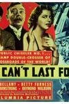 It Can't Last Forever (1937) cover