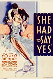 She Had to Say Yes (1933) cover